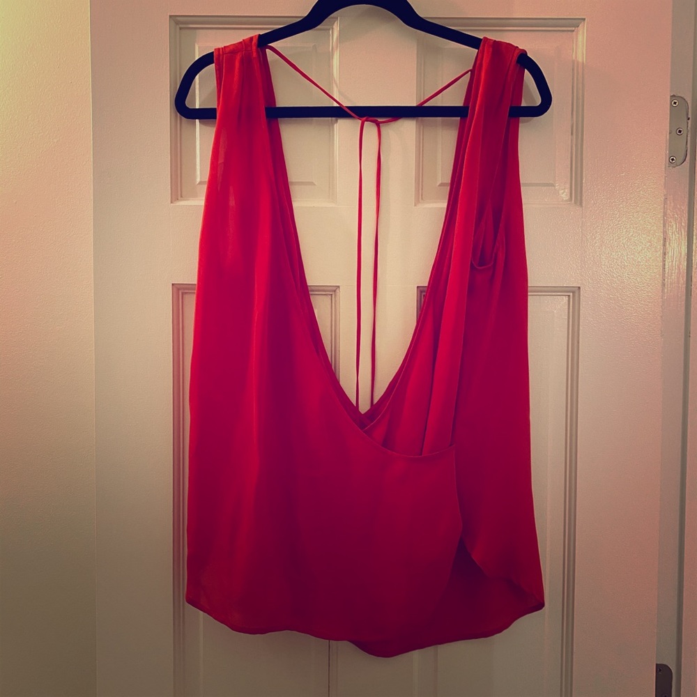 Haute Hippie red silk tank